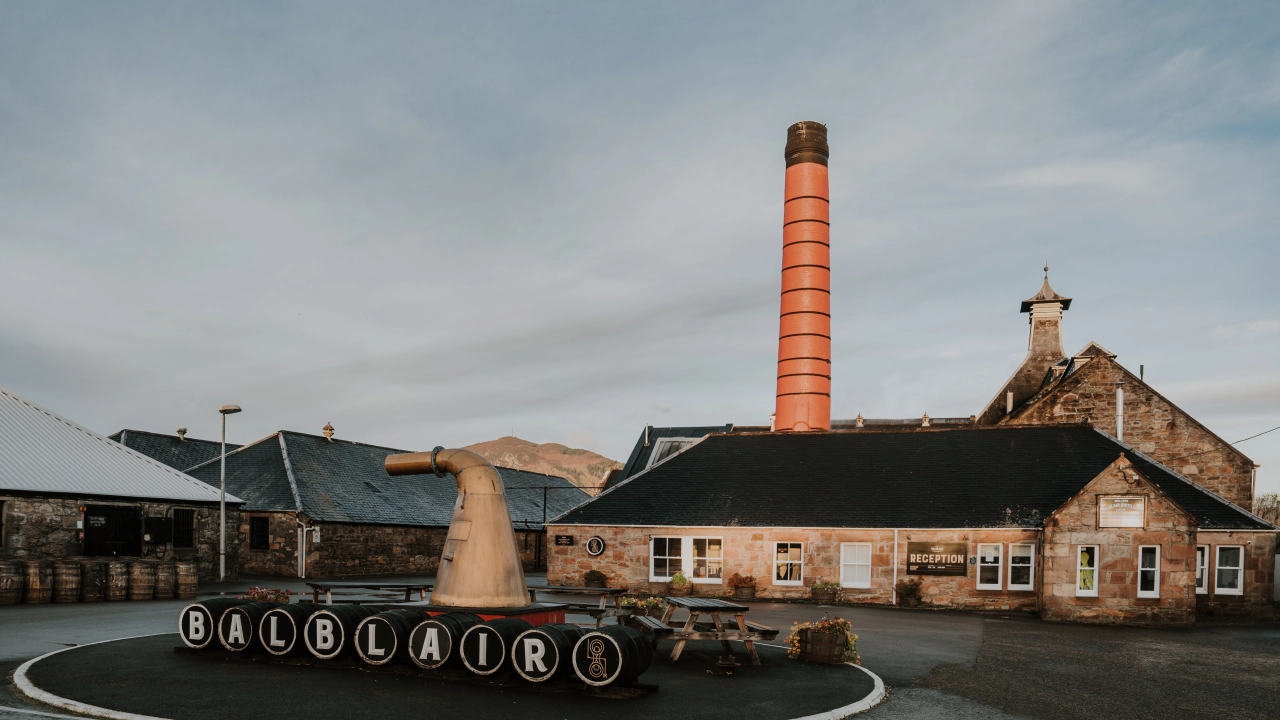 Balblair Distillery outside Distillery